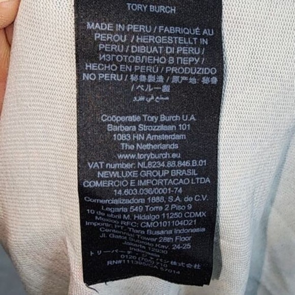 Tory Burch Medium Floral Print T-shirt Dress Navy Flower & Logo Print - Picture 15 of 16